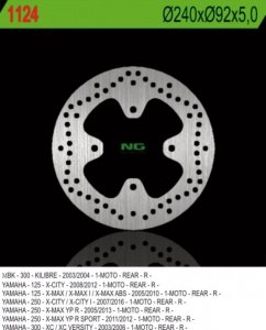 NG1124 TARCZA HAMULCOWA YAMAHA X-MAX 125/250 (240X92X5) (4X8,5MM)