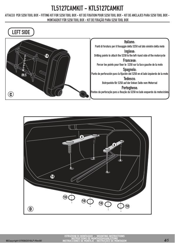 KAPPA KTL5127CAMKIT MOCOWANIE SKRZYNKI KS250 DO STELAŻA KL5127CAM