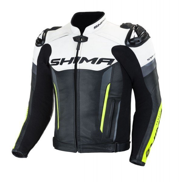 SHIMA KURTKA MOTOCYKLOWA SKÓRA BANDIT JACKET FLUO