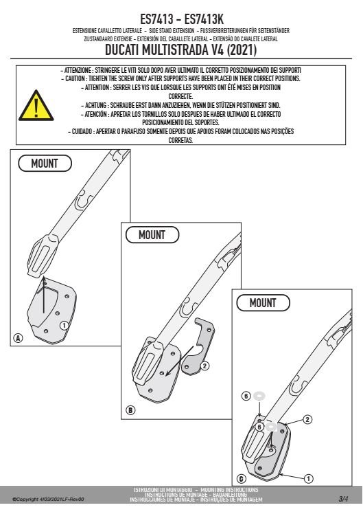 GIVI ES7413 POSZERZENIE DODATKOWE STOPKI DUCATI
