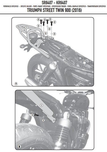 GIVI STELAŻ KUFRA CENTRALNEGO TRIUMPH STREER TWIN