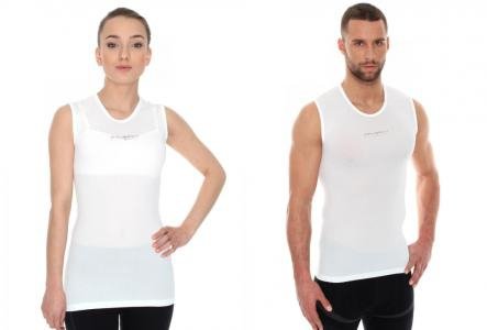 Brubeck SL10100 Koszulka unisex typu base layer bez rękawów biały
