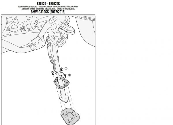 GIVI POSZERZENIE DODATKOWE STOPKI BMW G310GS 17/23