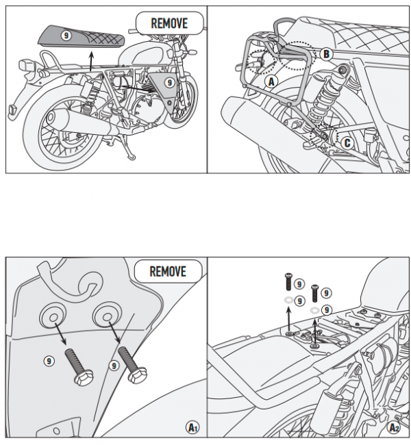 GIVI STELAŻ KUFRÓW BOCZNYCH ROYAL ENFIELD Intercep