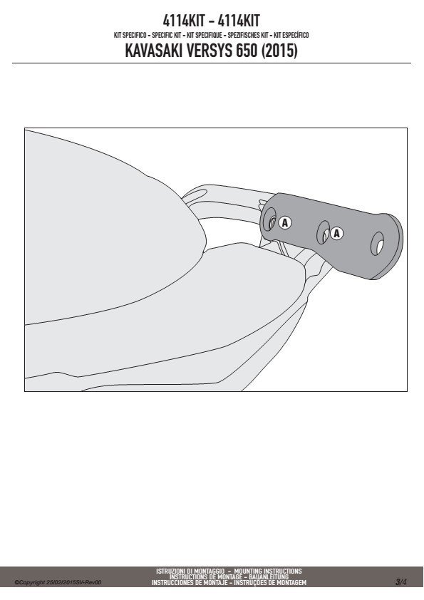 GIVI 4114KIT  KIT MONTAŻOWY DO PLX4114 / PL4114 / TE4114 BEZ STELAŻA SR4114 KAWASAKI VERSYS 650 (15)