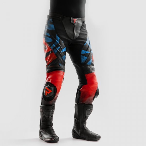 REBELHORN SPODNIE SKÓRZANE INFERNO BLA/BLUE/WH/RED