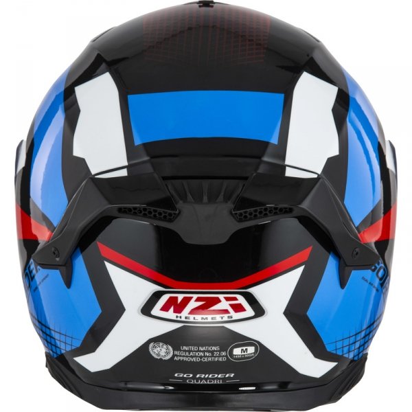 Kask Motocyklowy NZI Go Rider Stream Duo Quadri Black Red Blue