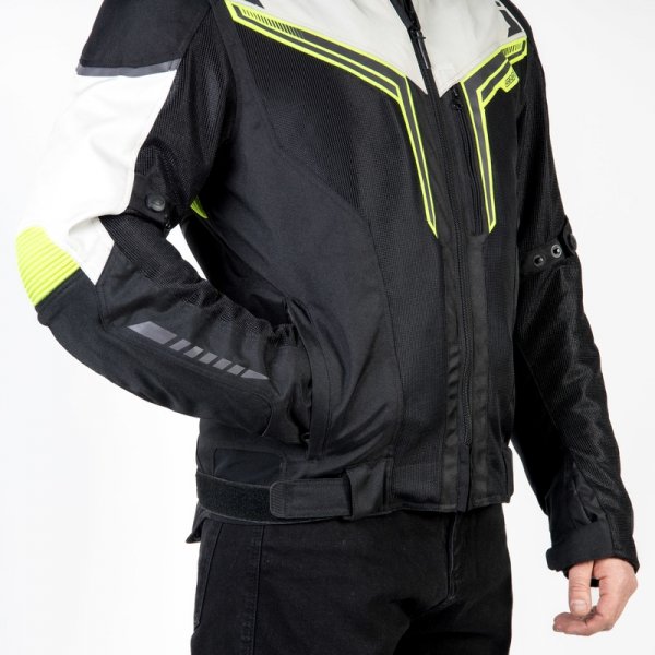 OZONE KURTKA TEKSTYLNA FLOW BLACK/GREY/FLUO YELLOW