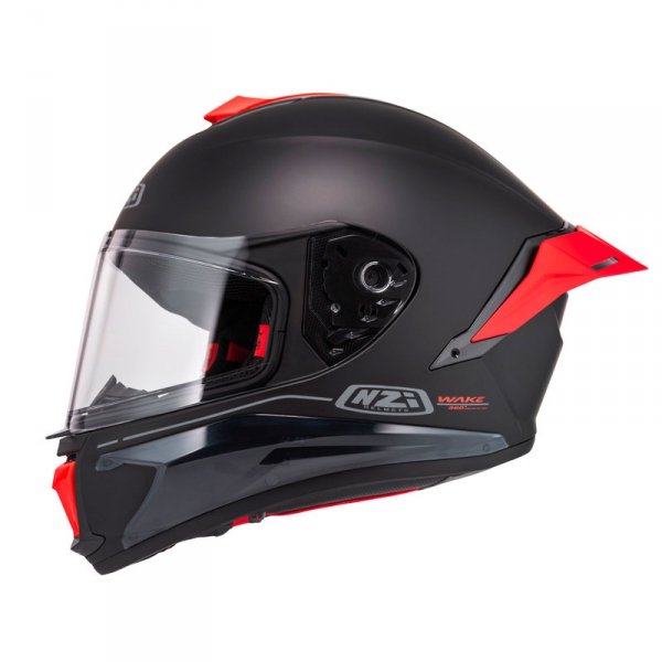 Kask Motocyklowy NZI Wake Stream Booster Solid Nouveau Black Red Matt