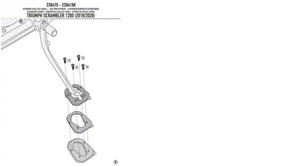 GIVI 2021 POSZERZENIE DODATKOWE STOPKI Triumph Scr