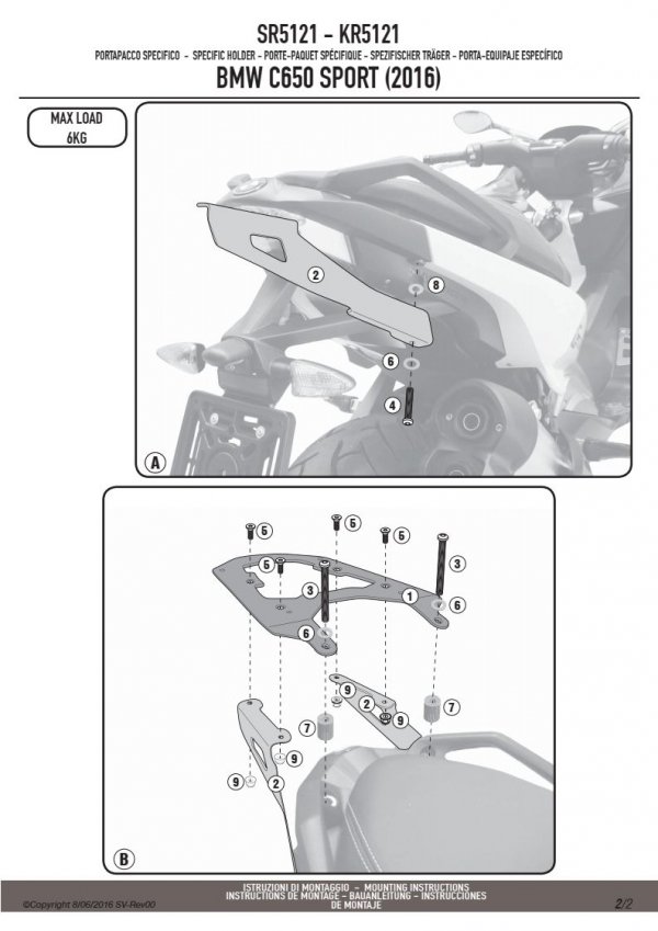 GIVI SR5121 STELAŻ KUFRA CENTRALNEGO BMW C 650