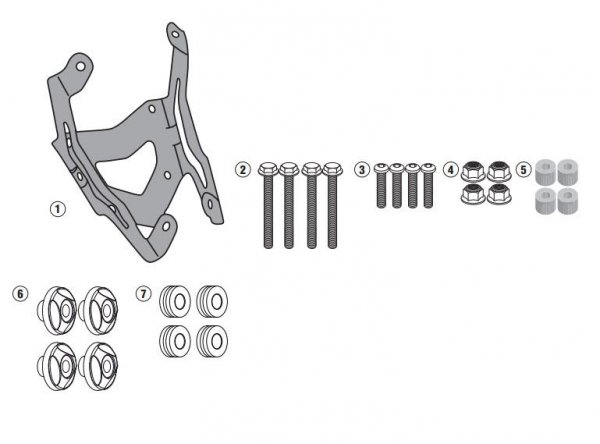 KAPPA D2122KIT MOCOWANIE SZYBY 2122DT YAMAHA MT 09 850 TRACER (15-16)