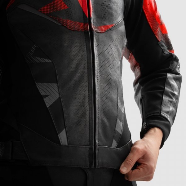 REBELHORN KURTKA SKÓRZANA INFERNO BLACK/FLUO RED