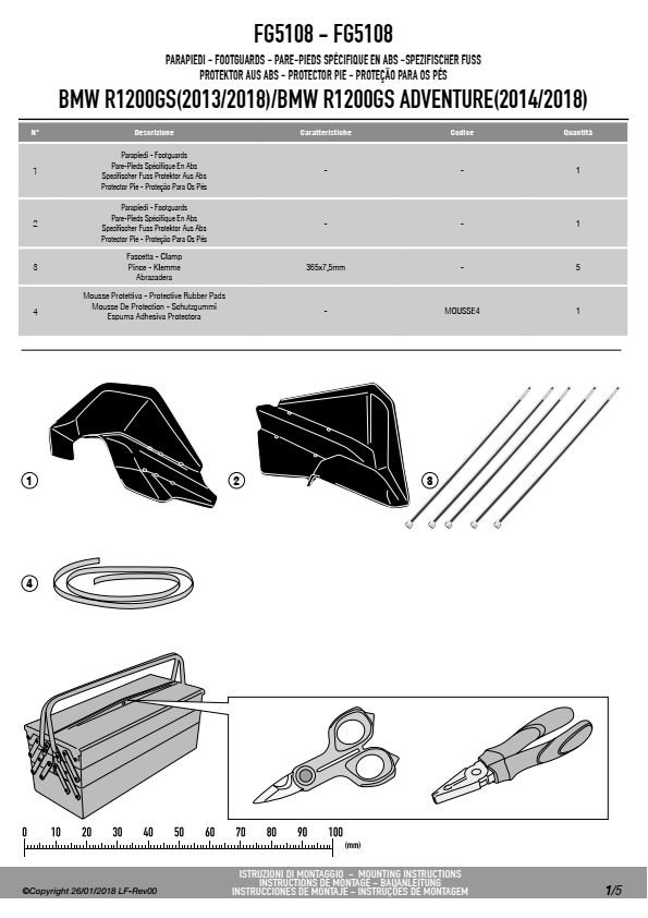 GIVI FG5108 OCHRANIACZ STOPY BMW R 1200 GS/Adventure