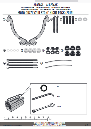 GIVI AL8204A MOCOWANIE SZYBY 100AL, 100ALB, 140A