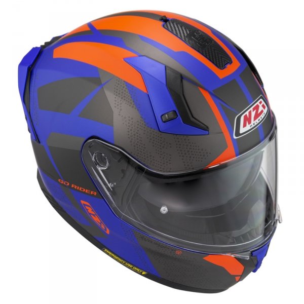 Kask Motocyklowy NZI Go Rider Stream Duo Trident Blue Antracite Orange Matt