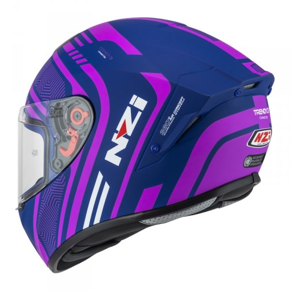 Kask Motocyklowy NZI Trendy Stream Connected Dark Blue Pink Matt