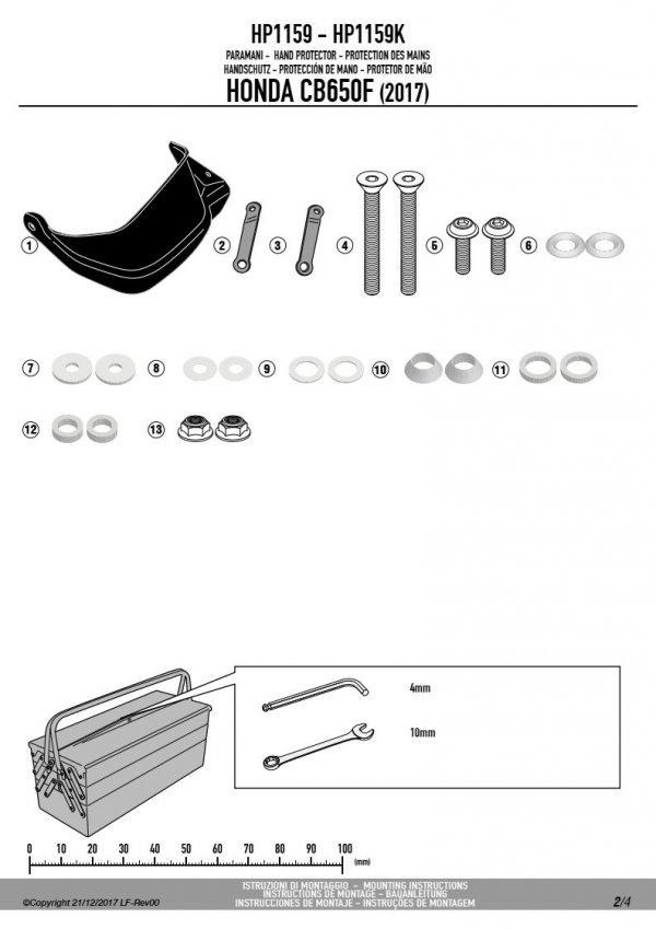 GIVI HP1159 DODATKOWE HANDBARY HONDA CB 650F (17>18)
