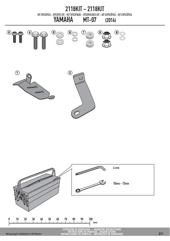 GIVI 2118KIT KIT MONTAŻOWY DO TE2118 BEZ STELAŻA