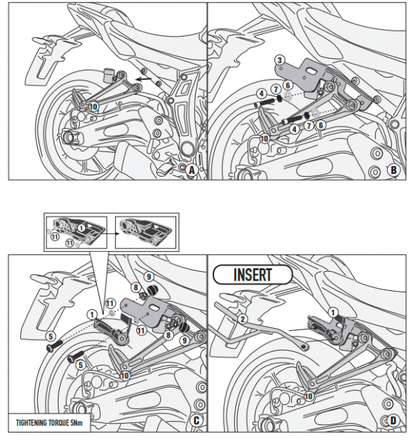 GIVI STELAŻ SAKW BOCZNYCH YAMAHA MT-07 (18 > 20)