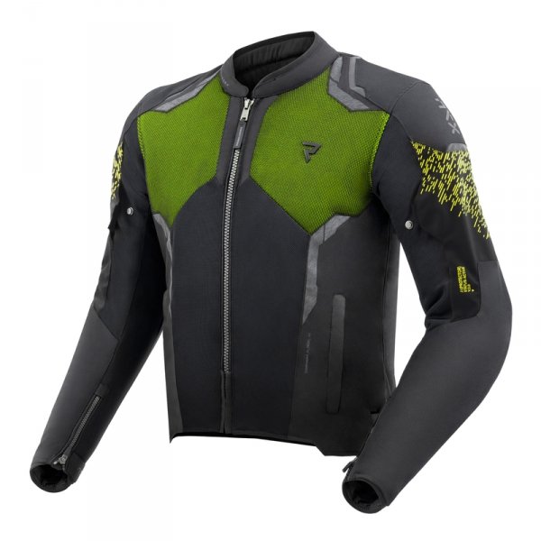 REBELHORN  KURTKA TEKSTYLNA JAX BLACK/FLUO YELLOW
