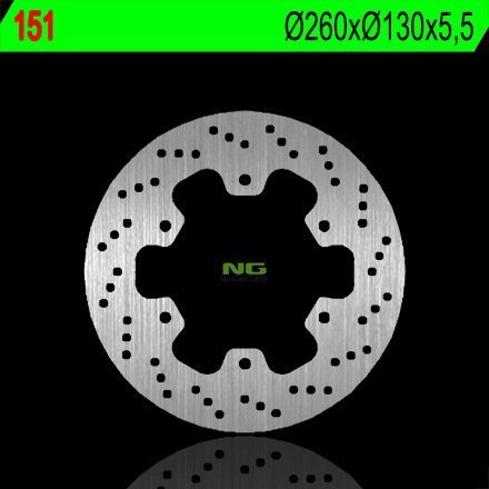 NG151 TARCZA HAMULCOWA KAWASAKI GPZ 750UT '83-'88, GPZ 1000 RX '86-'88 (260X130X5,5) (6X10,5MM)