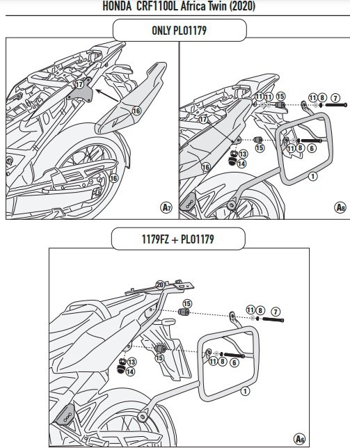 KAPPA KLO1179MK STELAŻ KUFRA HONDA CRF 1100L Afric
