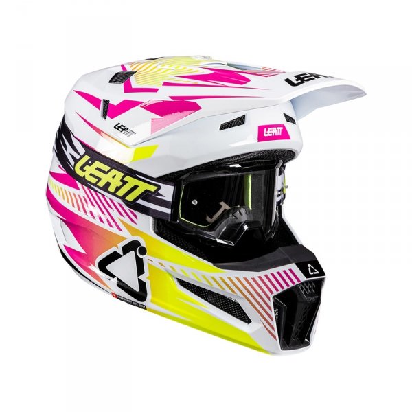 Kask motocyklowy z goglami Leatt Kit Moto 3.5 Storm Pink