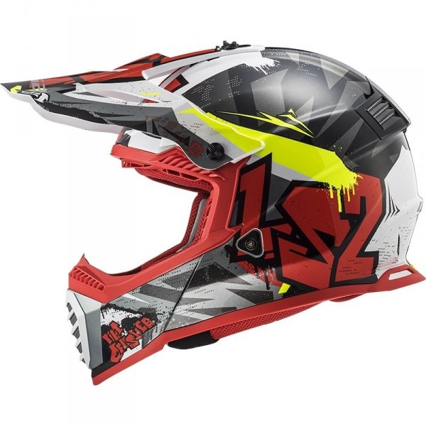 KASK LS2 MX437 FAST EVO CRUSHER BLACK RED