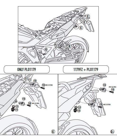 KAPPA KLO1179MK STELAŻ KUFRA HONDA CRF 1100L Afric