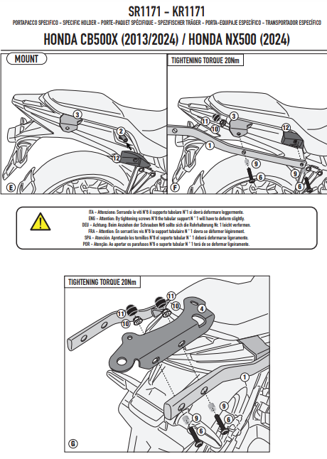 KAPPA STELAŻ KUFRA CENTRALNEGO MONOLOCK HONDA CB 5