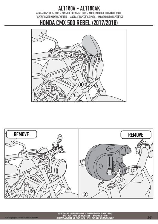 KAPPA AL1160AK MOCOWANIE SZYB 100ALBK, 140AK, 140SK HONDA