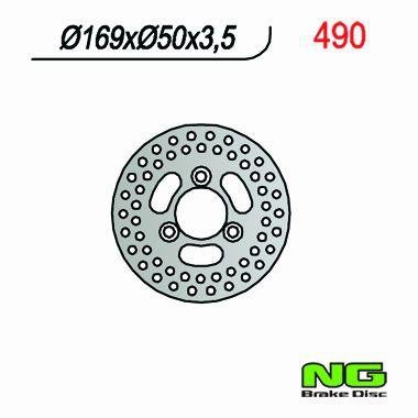 NG490 TARCZA HAMULCOWA KAWASAKI KSF 250 '96-'01, KEF 300 '01-'02 (169x50x3,5)