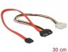 Kabel SATA Slimline male + 4 pin power 12 V - SATA