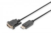 Kabel adapter DIGITUS DisplayPort z zatrzaskiem 1080p 60Hz FHD Typ DP/DVI-D (24+1) M/M 2m 