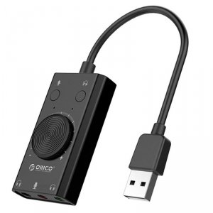 Karta dźwiękowa Orico SC2-BK-BP zewnętrzna, USB-A, 3 porty mini jack