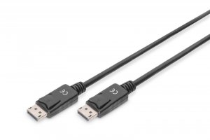 Kabel DisplayPort DIGITUS z zatrzaskami 4K 60Hz UHD Typ DP/DP M/M czarny 2m