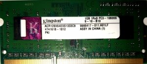 Używany RAM SODIMM 1GB 1333MHz, PC3-10600 CL9 Kingston ACR128X64D3S1333C9 1RX8 PC3-10600S