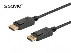 Kabel DisplayPort v1.2 4K Savio CL-137 (M/M) 3m czarny