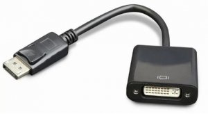 Adapter DisplayPort M &gt; DVI-D (24+5) F, czarny 10cm AD-0007-BK