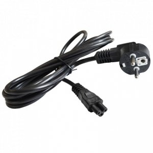 Kabel zasilający Akyga AK-NB-01A CEE 7/7 - IEC C5 do notebooka (koniczynka) 250V/50Hz 2,5A 3m czarny