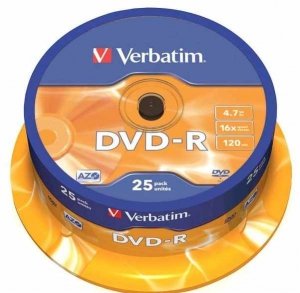 DVD-R verbatim 4.7GB 16x cake 25/1szt