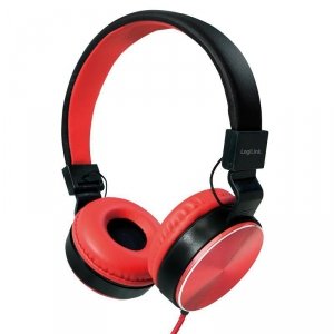 Słuchawki stereo LogiLink HS0049RD składane, czerwone