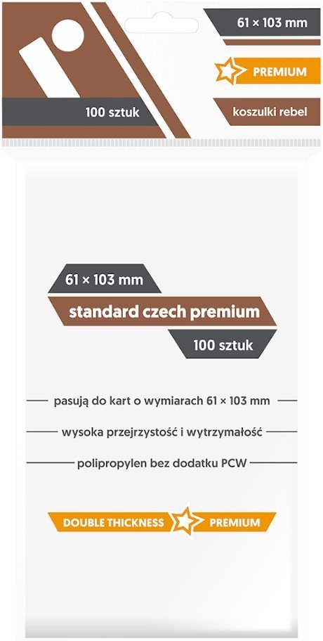 Koszulki na karty Rebel (61x103 mm) &quot;Standard Czech Premium&quot;, 100 sztuk