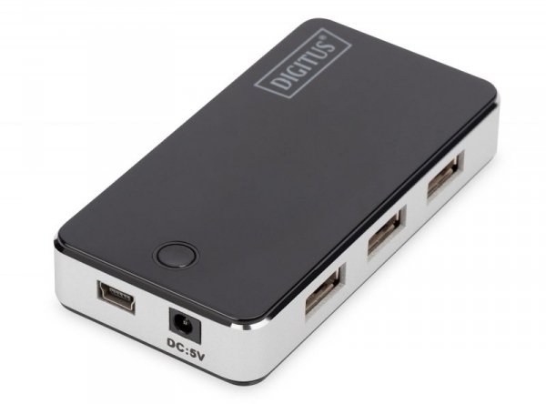 Hub USB DIGITUS DA-70222 7xUSB 2.0, aktywny, czarny