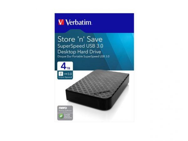 Dysk zewnętrzny Verbatim 4TB 3.5&quot; Store &#039;n&#039; Save 2Gen czarny USB 3.0