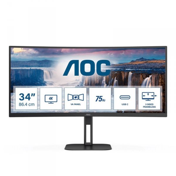 Monitor AOC 34&quot; CU34V5C/BK HDMI DP USB-C głośniki