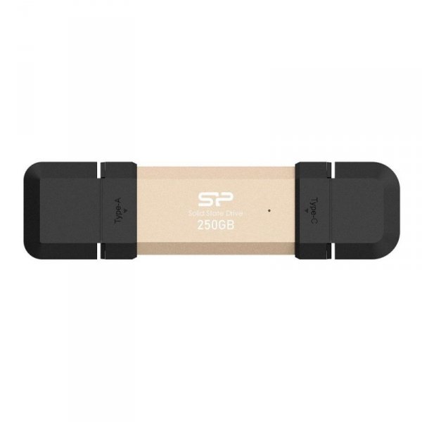 Dysk zewnętrzny SSD Silicon Power DS72 250GB USB-A USB-C (1050/850 MB/s) złoty