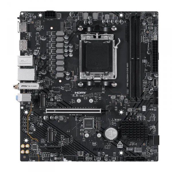 Płyta MSI PRO A620AM-G EVO WIFI /AMD A620/DDR5/SATA3/M.2/USB3.0/WiFi/BT/PCIe4.0/AM5/mATX