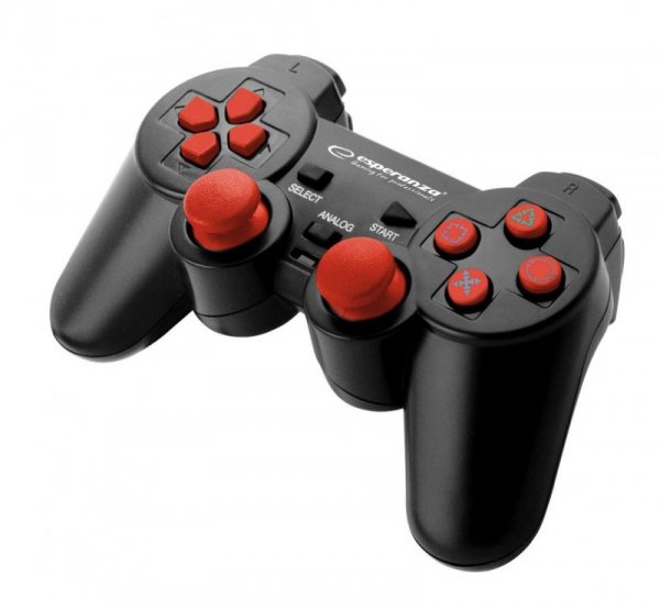 Gamepad PS2/PS3/PC USB Esperanza "Corsair" czarno/czerwony - OTW OPAK